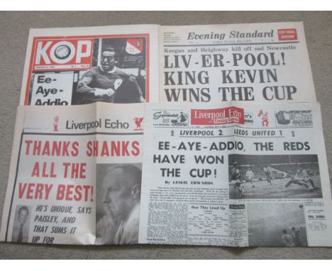 LIVERPOOL VINTAGE NEWSPAPERS X 4 INC ISSUE 1 OF THE KOP SEPT 1966