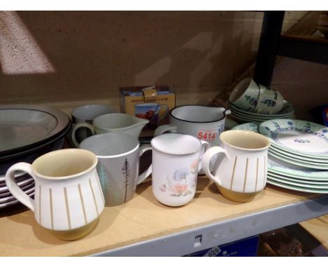 Shelf of mixed ceramics. Not available for in-house P&amp;P 