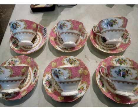 Royal Albert tea service of twelve pieces, in the Lady Carlisle pattern, all seconds quality. UK P&amp;P Group 3 (£30+VAT for
