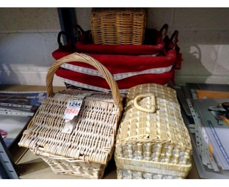 Seven wicker hampers and hamper baskets. Not available for in-house P&amp;P 