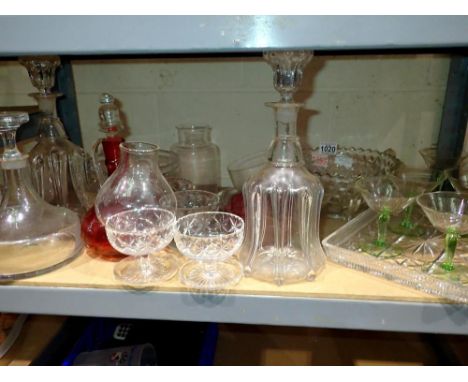 Shelf of mixed glass. Not available for in-house P&amp;P 