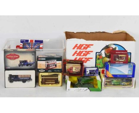 Quantity of boxed diecast model vehicles to include; Lledo 'Days Gone', Corgi 'Harrods Bus', Matchbox 'Models of Yesteryear',