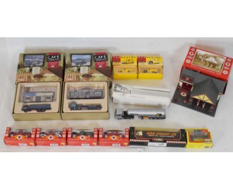 Quantity of boxed diecast model vehicles to include; Corgi 'Cafe Connection' - CC10501 ERF KV Platform Lorry and CC11603 Albi