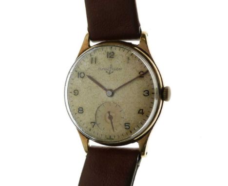 Ulysse Nardin - Gentleman's 9ct gold manual wind wristwatch, the silvered dial having black Arabic hour markers with seconds 