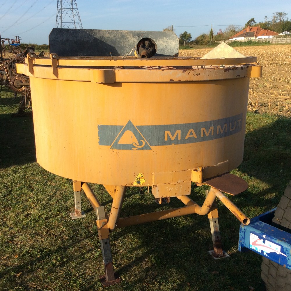 Mammut PTO driven pan cement mixer. Owned from new.