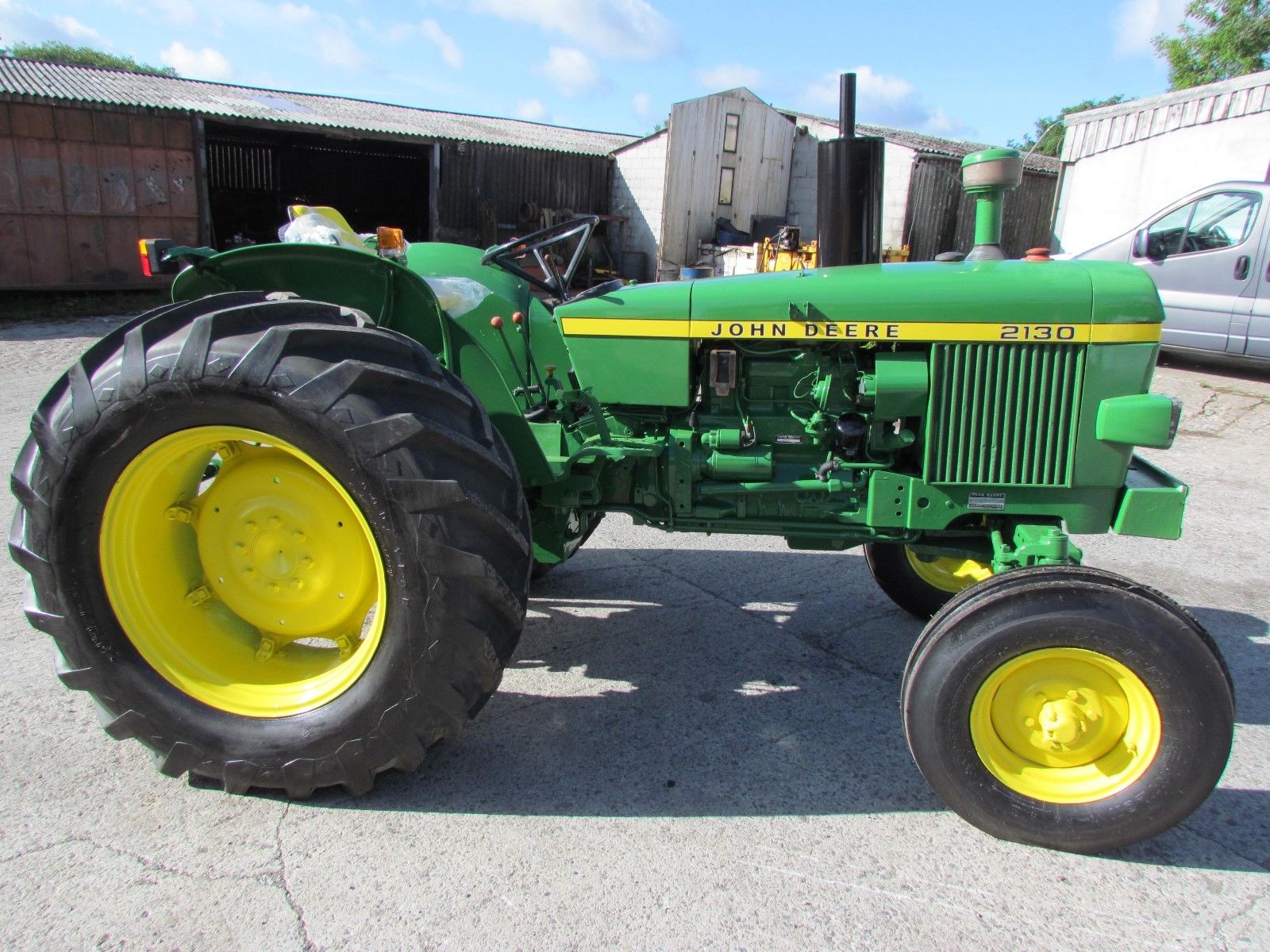 John Deere 2130 tractor, 2wd, refurbished, wide wheels, new front tyres ...