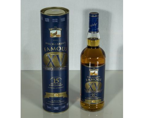 A bottle of The Famous Grouse limited edition 'Bill McLaren's XV World Rugby Select 15 year old Scotch whisky