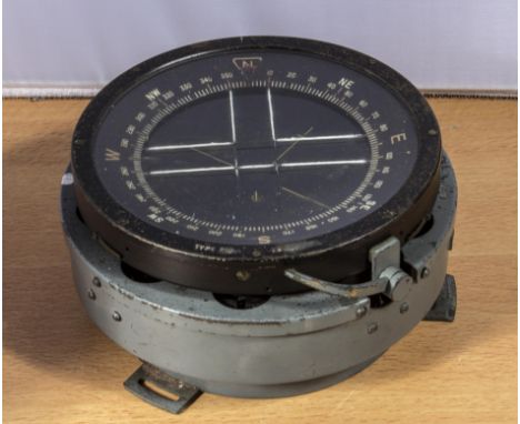 A World War 2 RAF Type 10 compass, Air Ministry arrow 6A/1671. Probably from a Lancaster bomber of other heavy bomber