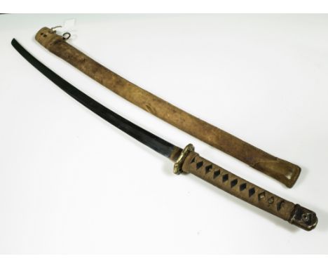 A WWII Japanese katani sword and scabbard