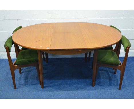 A SUTCLIFFE S-FORM TEAK CIRCULAR EXTENDING DINING TABLE, one additional leaf, diameter 121cm x extended length 167cm x height