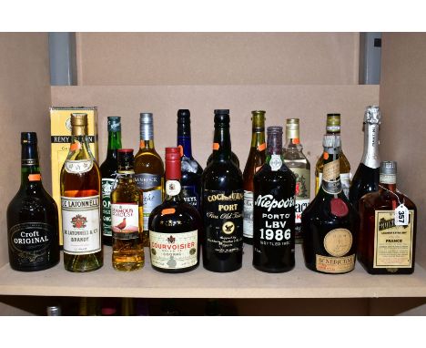 ALCOHOL, a collection of seventeen bottles of Wine and Spirit including Remy Martin VS Grand Cru AOC Petit Champagne Cognac, 