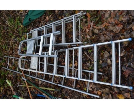 FOUR VARIOUS ALUMINIUM STEP LADDERS