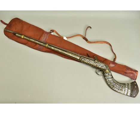 AN ANTIQUE AFGHAM JEZAIL believed dating from the period of the first Anglo/Afghan war between 1839 and 1842, it is fitted wi