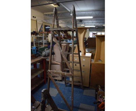 A Vintage Wooden Six Step Step Ladder 