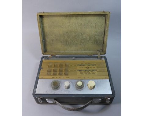 A Vintage PYE Two Band Radio in Carrying Case, 31cm wide 