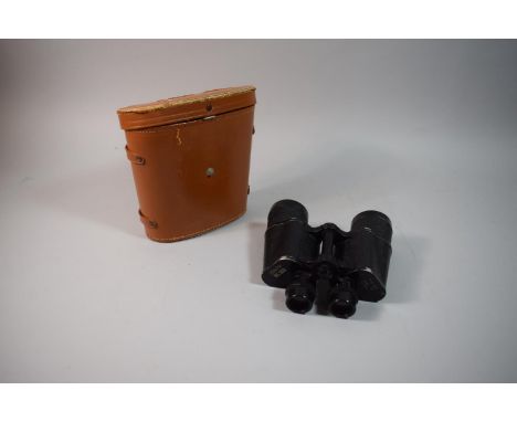 A Pair of Leather Cased Zenith 7x50 Field Binoculars 