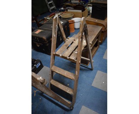 A Small Two Step Wooden Step Ladder 