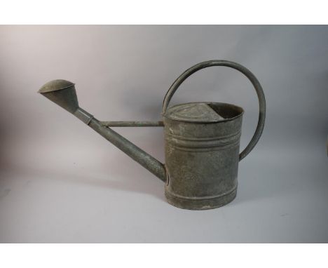 A Vintage Galvanized Watering Can, 44.5cm High 