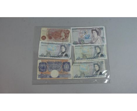 A Collection of Various Vintage British Bank Notes to Include Ten Shilling, One Pound, Five Pound, Twenty Pounds etc 