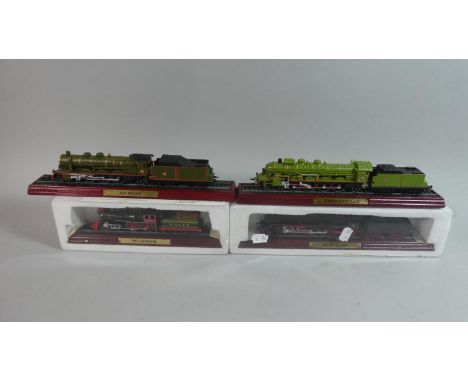 A Tray Containing Four Model Locomotives, American Railways Together with a Boxed OO Gauge Bachmann Goods Truck 