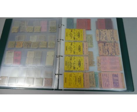 A Ring Binder Album Containing Vintage Railway Tickets, Platform Tickets etc 