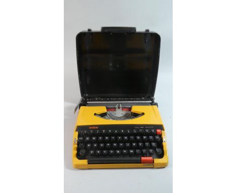 A 1970's Brother Deluxe 250TA Portable Typewriter and Case 