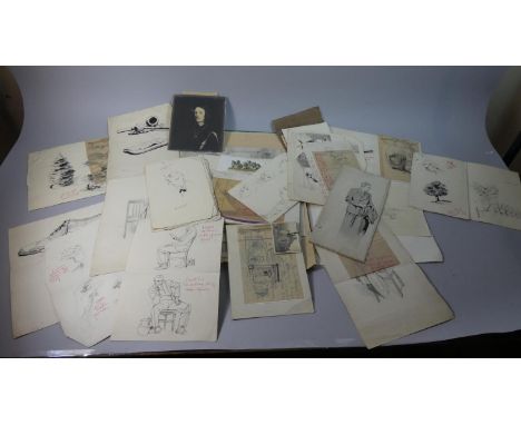 A Collection of English School Pen and Ink Drawings, Sketches and Paintings to Include a Quantity of the British and Dominion