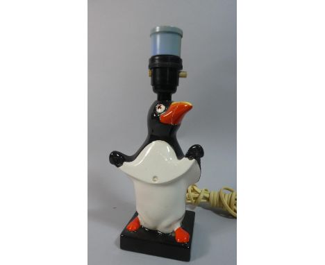 A Carltonware Guinness Table Lamp in the Form of a Penguin, Beak AF and Missing Sign, 25cm High 