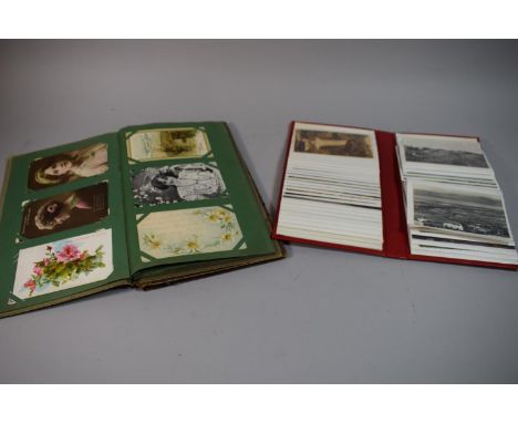 Two Vintage Postcard Albums and an Album of More Modern Postcards 