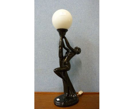 An Art Deco style figural table lamp 