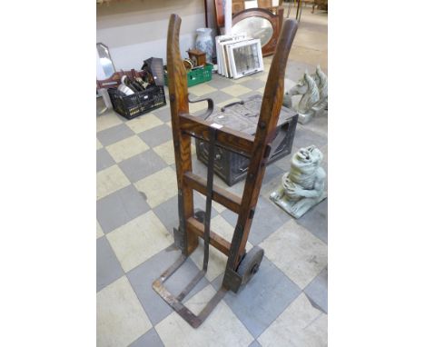An industrial vintage sack trolley 