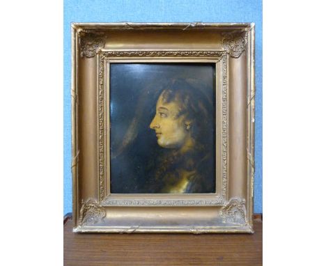 A 19th Century oleograph, portrait of a lady, framed 