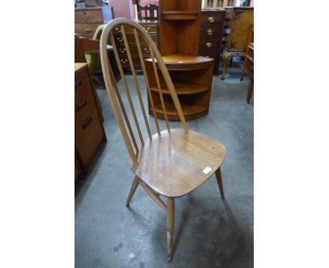 An Ercol Blonde elm and beech Quaker chair 