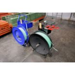 Lot - (2) Banding Carts with Poly Strapping and Tools