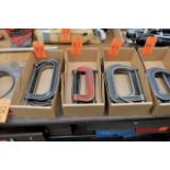 Lot - (2) 8 in. and (4) 6 in. C-Clamps in (3) Boxes