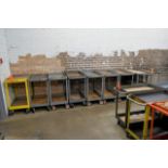 Lot - (9) Steel Shop Carts Along (1) Wall
