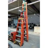 Lot - Werner 6 ft., Werner 8 ft. and Werner 10 ft. Fiberglass Step Ladders
