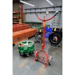 Lot - (1) 2-Wheel Barrel Cart and (4) 5-Wheel Drum Dollies