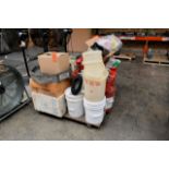 Lot - Hand Operated Drum Pumps, Drum Absorbent Pads, Drum Funnel and Maintenance Supplies on (2)