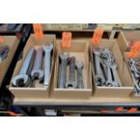 Lot - Large Open End Machine Wrenches in (3) Boxes
