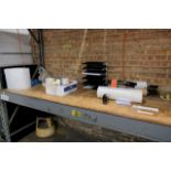 Lot - Shrink Wrap, Packing Tape, Bubble Wrap, (2) Roll Dispensers and (2) Rolls of Plastic Sheeting