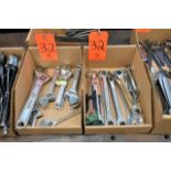 Lot - Adjustable Wrenches, Combination Wrenches, Ratchet and Sockets in (3) Boxes
