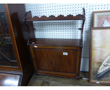 Small Late 19th century Mahogany Hanging Shelf with Cupboard