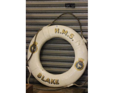 A vintage lifebouy of H.M.S Blake