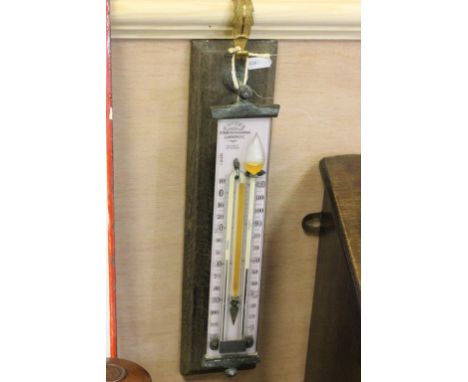 A 20th century wall mounted thermometer by J.Hicks 8,9,10 Hatton Garden, London 