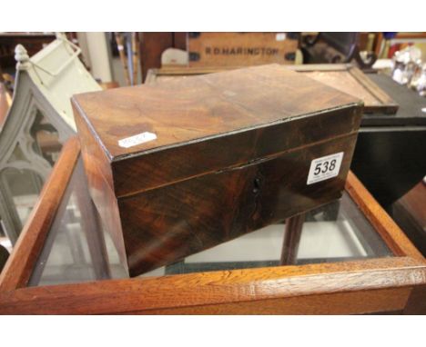 Early 19C mahogany tea caddy lacking interior