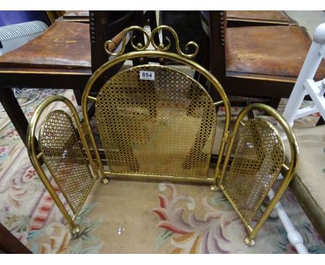 Brass Folding Pierced Firescreen