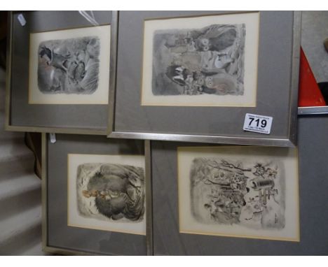 Four vintage prints by Marisette Lydis
