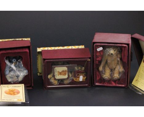 Three boxed Steiff ceramic teddy bears, "100 years of Steiff Teddy Bears"