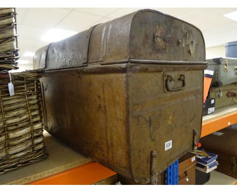 A tin trunk